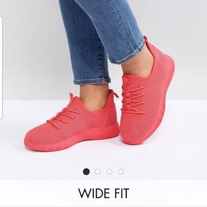 ASOS Coral Knitted Sneakers - Wide Fit